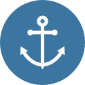Ironside Insurance Group's Logo of an anchor in a blue circle