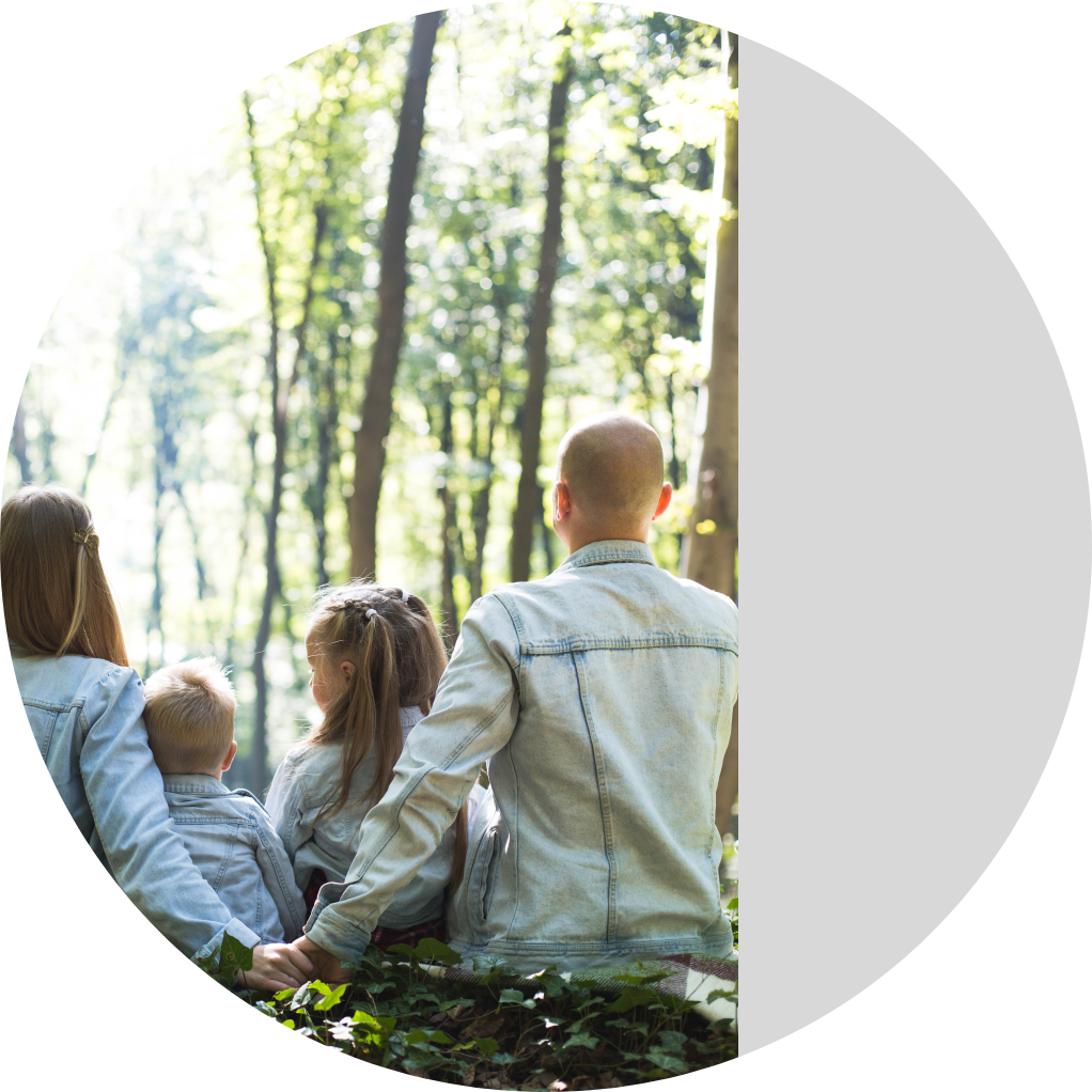 Image of a family of 4 holding hands